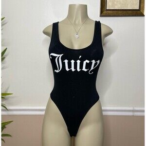 Juicy Couture Women's Vintage Logo Scoop Neck Bodysuit Top